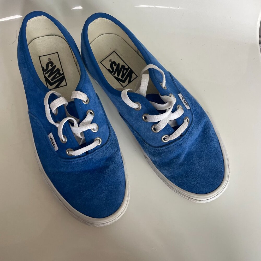 blue teal suede leather vans Size 7.5